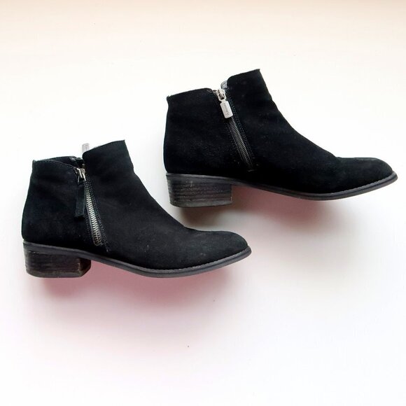 Blondo Waterproof Black Suede Leather Block Heel Ankle Boots Booties Size 10 - Picture 12 of 16